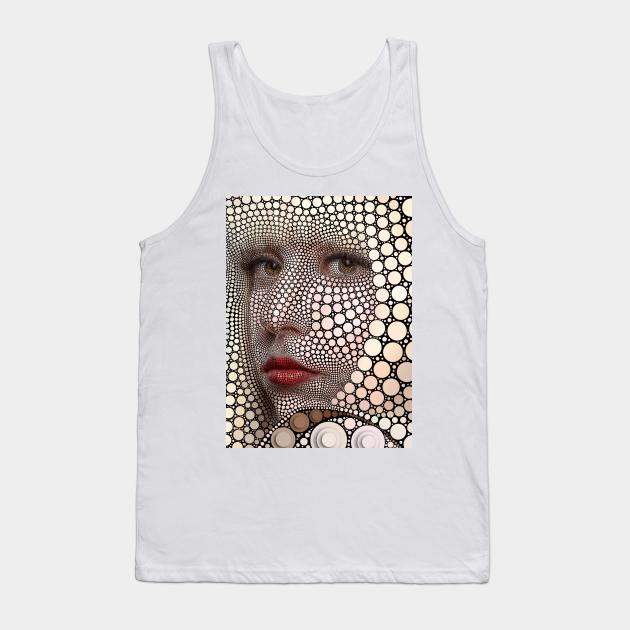 Blond woman face circles Tank Top by benheineart